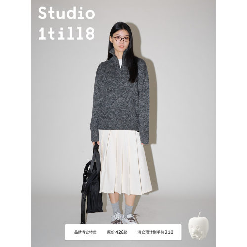 Studio1till8半开领彩点毛衣