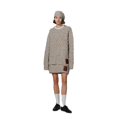 Studio1till8贝雷帽毛衣半裙套装