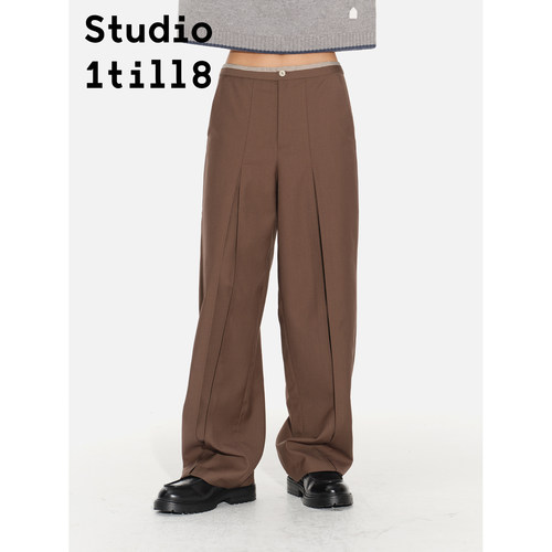 Studio1till8工字褶拼布西裤