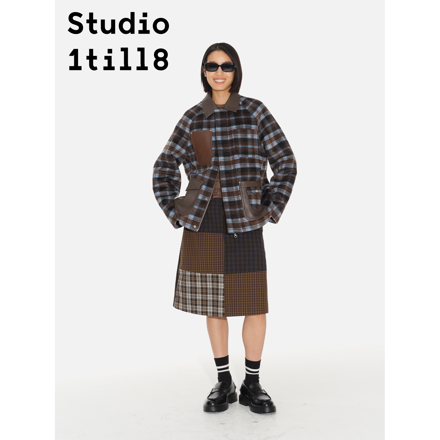 Studio1till8不对称口袋呢外套