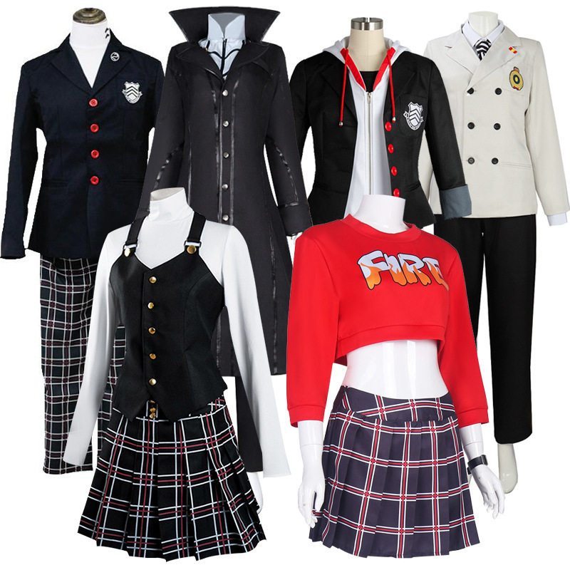 P5女神异闻录5动漫游戏雨宫莲新岛真高卷杏cos服装角色扮演jk制服