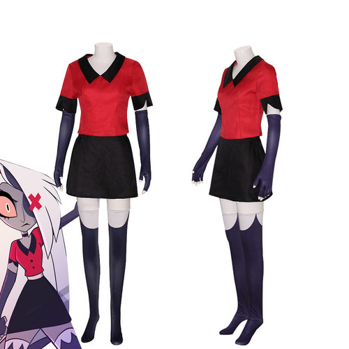 新款地狱客栈cos维姬cosplay连衣裙Hazbin Hotel Vaggie动漫服装