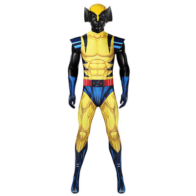 XMAN97 X战警97cos金刚狼紧身衣头盔爪子套装万圣节成人连体衣