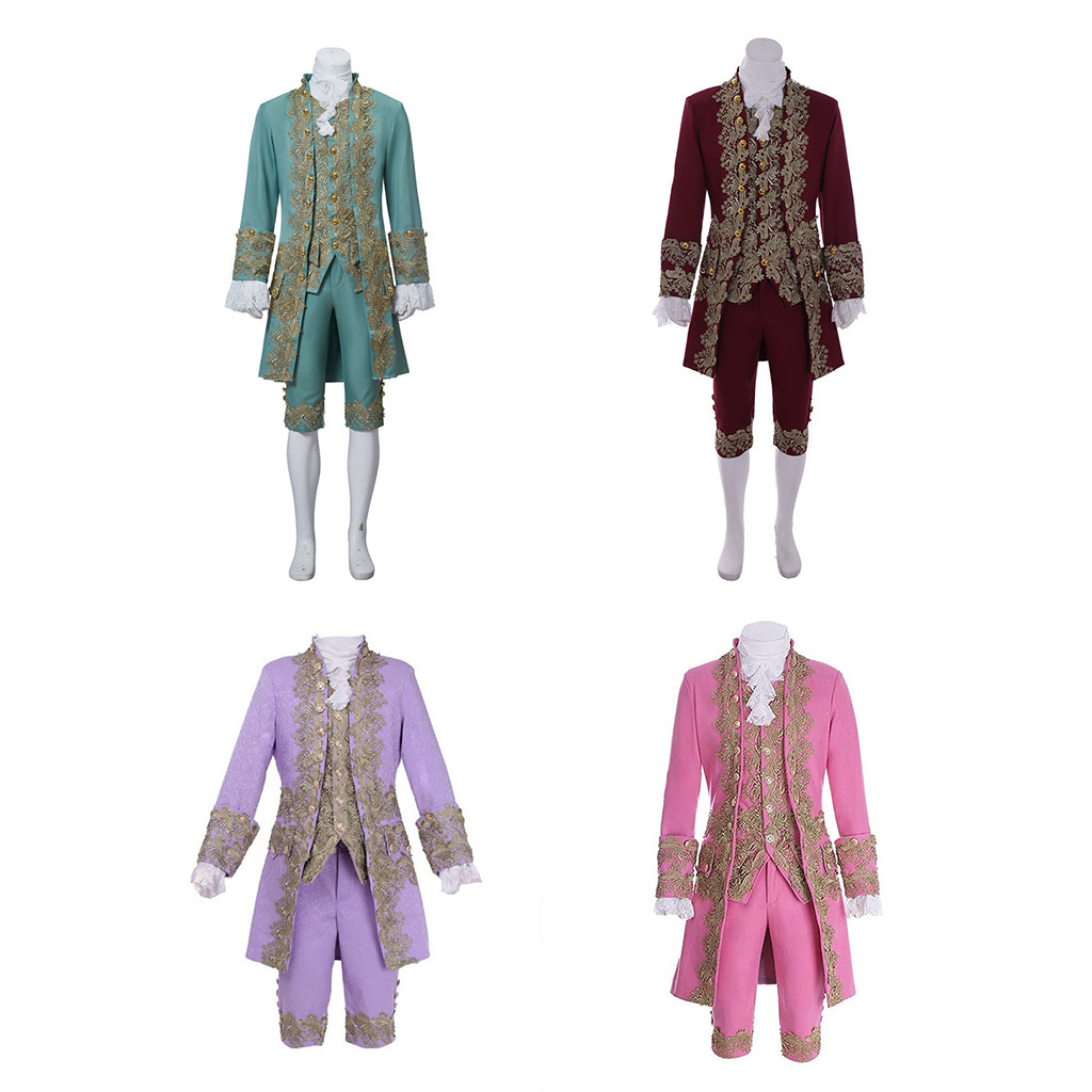 万圣节复古欧洲王子礼服中世纪宫廷风刺绣花边贵族男装cos演出服