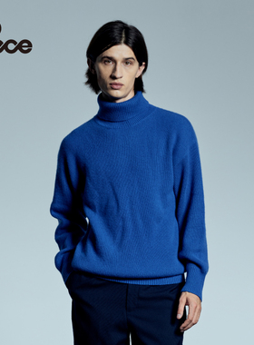 PECE 秋冬 羊绒高领毛衣男 克莱因蓝针织衫