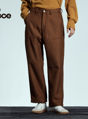 PECE 秋冬 男士休闲裤 纯棉宽松阔腿长裤