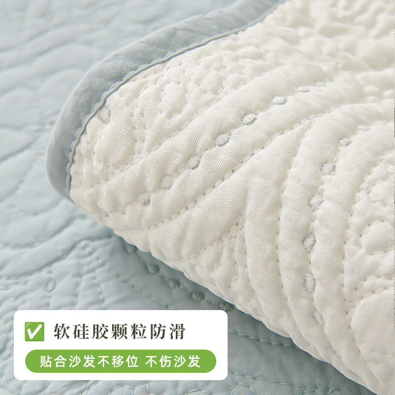 奶油风纯棉沙发垫四季通