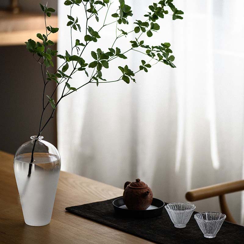 日式云雾禅意花瓶玻璃透