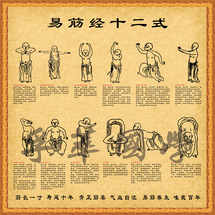 少林武术中医馆强身健体装饰画