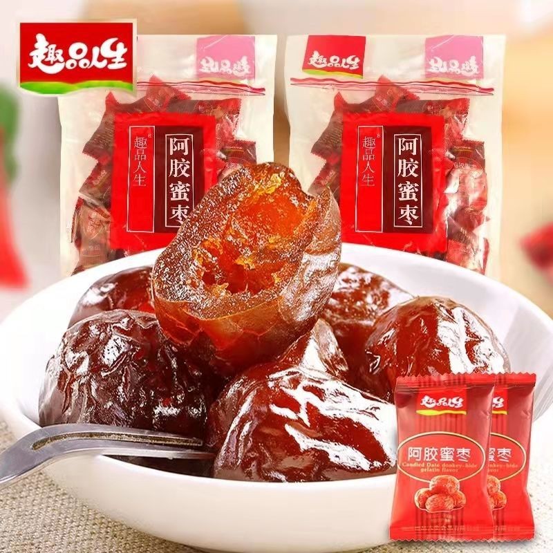 趣品人生阿胶蜜枣无核大枣红枣独立包装休闲零食去核