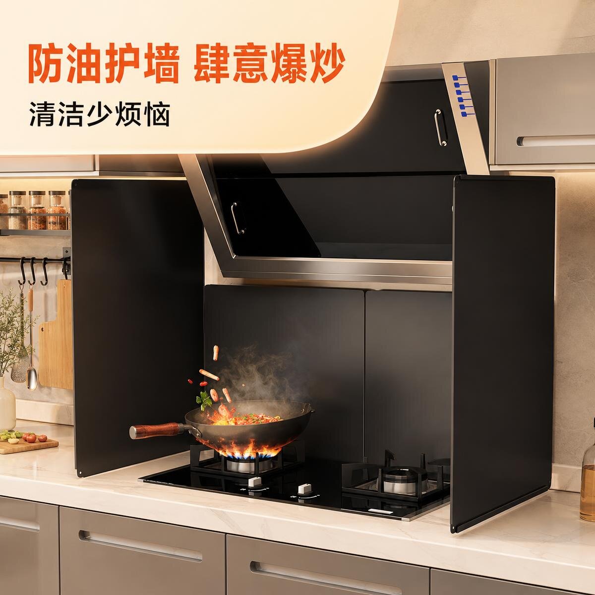 防油溅挡板厨房燃气灶挡板隔热