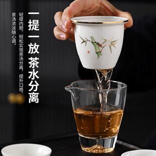 旅行茶具套装 羊脂玉瓷一壶三杯便携收纳包玻璃盖碗快客杯功夫茶具