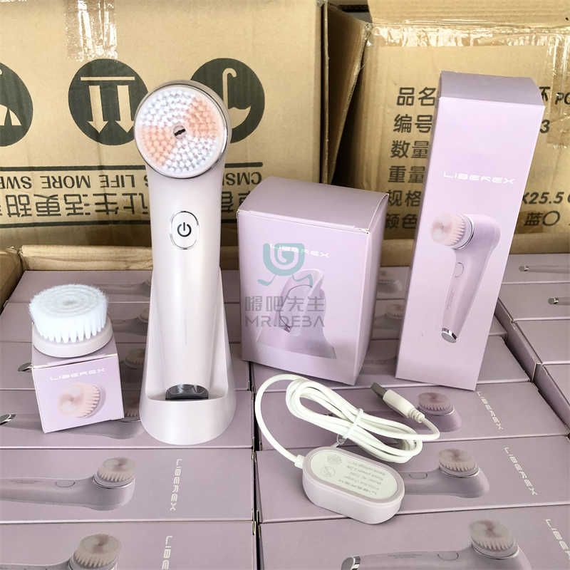 双向旋转充电式洗脸仪 双刷头毛孔清洁卸妆按摩防水家用图片