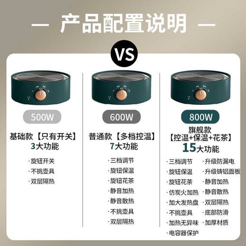 新款小型电陶炉煮茶器电磁炉迷你电热炉烧水炉恒温养生壶化学封闭