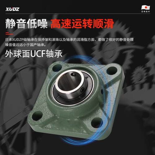 进口外球面轴承方形带座UCF202 203 204 F205 206 207208 209 210