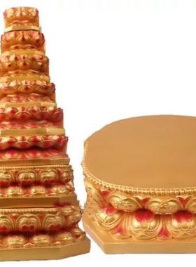 莲花底座神像佛像底座圆形椭圆形加高底叠座佛堂观音菩萨风水摆件