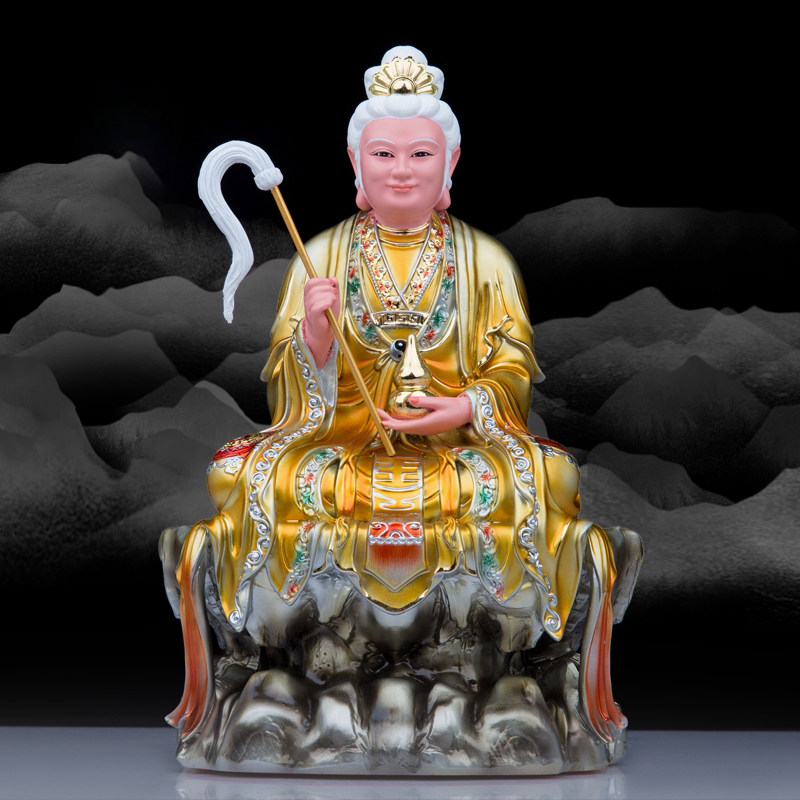 树脂黎山老母神像黎山母亲无声老母佛像现代家用佛堂供奉桌面摆件