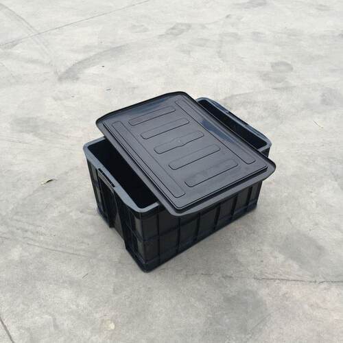厂生家-产带QZU57550黑盖色塑料密封周转箱运输物料箱