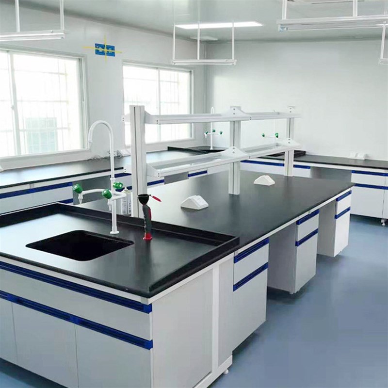 实验室带b水验实验台 剂木中央台带试钢架 理化实验室学生实槽桌