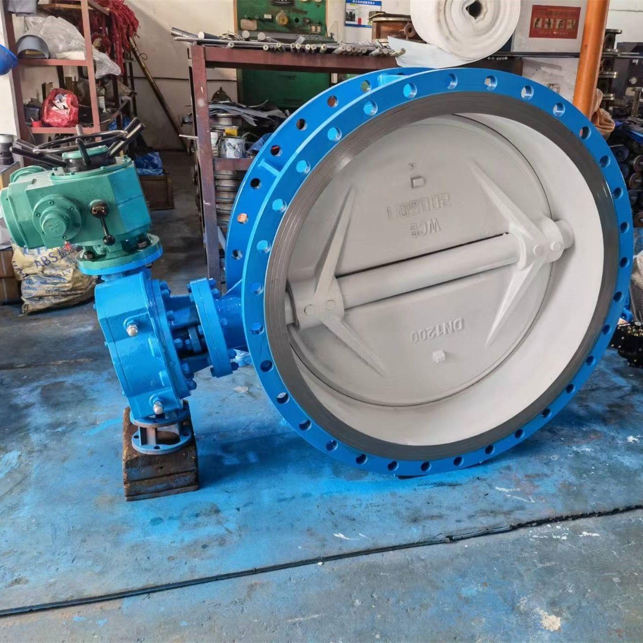 【厂家直销电动0法兰式三偏硬密封蝶阀D94心3H-10C DN80 D】N1600