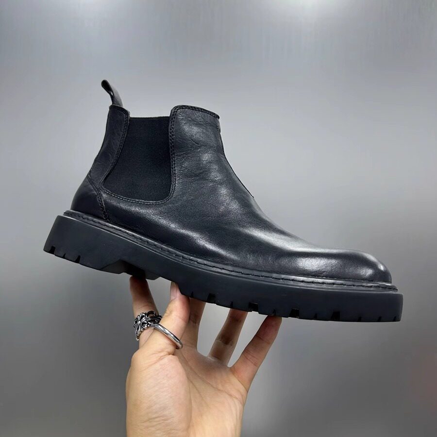 切尔西靴男短靴秋冬新款男鞋英伦风真皮工装靴厚底马丁靴男款靴子