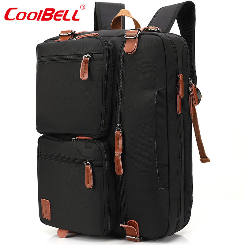 欧美复古多功能双肩包商务电脑背包男女三用手提包单肩电脑包