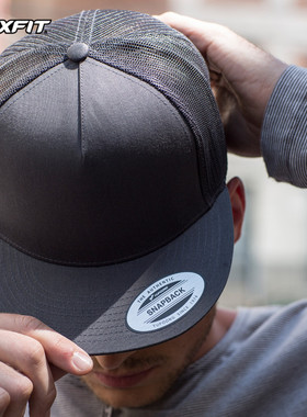 YUPOONG-SNAPBACK棒球鸭舌帽平沿网纱帽子开放可调节分销代销