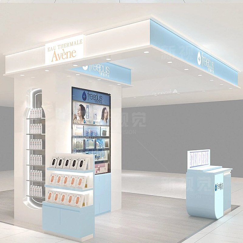 定制多经点位化妆品展示柜商场中厅美妆店展柜美甲护肤品展台设计