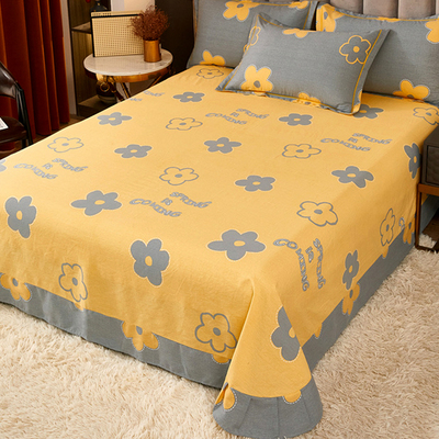 秋冬季全棉加厚磨毛床单件水星