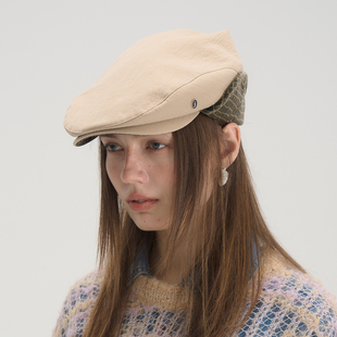 JOJOKUR 小众设计低调气质卡其色前进帽_高阶玩家双面鸭嘴帽秋冬