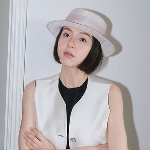 圆顶礼帽flat 夏季 cap 珠光紫色偏光拼接结构主义度假风格 JOJOKUR