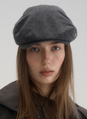 JOJOKUR 黑灰色颗粒感前进帽狙击审美羊毛小众不撞款老爹帽鸭嘴帽