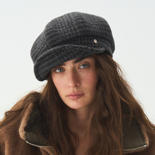 JOJOKUR 畅销复刻新色高顶报童帽 灰黑基调纯羊毛日系盐系显脸小