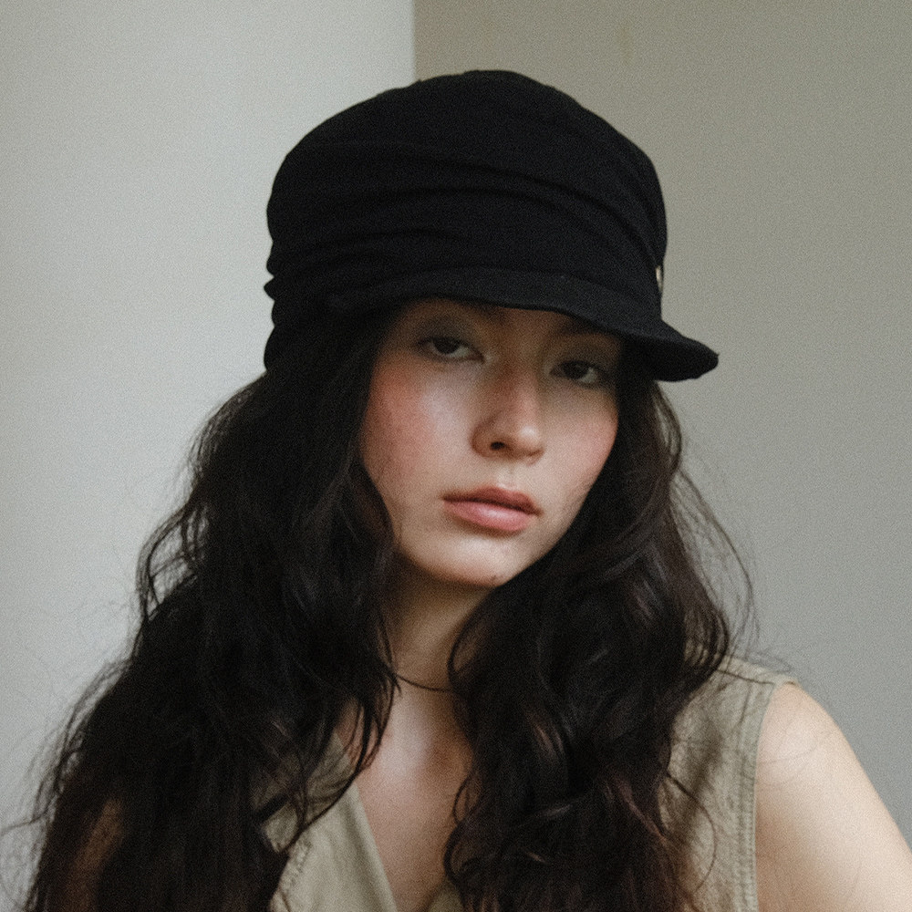 JOJOKUR 小众设计夏季新款黑色拼接褶皱报童帽_百搭复古显脸小,服饰配件/皮带/帽子/围巾,帽子,淘宝优惠券,粉丝福利购,淘宝优惠卷