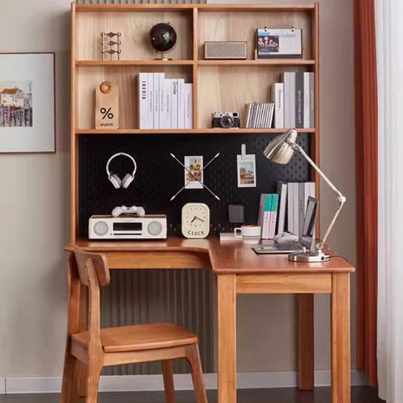 北欧全实木黑胡桃木书桌现代转角学习桌北美樱桃木书房办公电脑桌