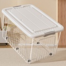 高透加厚防尘整理箱大容量防潮透明收纳箱家用衣服棉被玩具储物箱