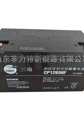 三瑞蓄电池CP12650F铅酸免维护12V65AH通讯机房UPS后备电源