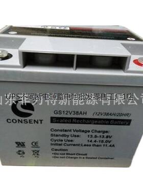 CONSENT光盛蓄电池GS12V40AH38AH铅酸免维护UPS不间断电源