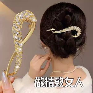 夏季日常适合大发量水钻扭扭夹轻奢气质扭扭夹一字夹丸子夹百搭女