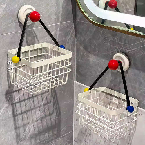 吸盘废弃洗脸巾收纳盒壁挂卫生间浴室二次棉柔巾擦脸巾挂篮置物架