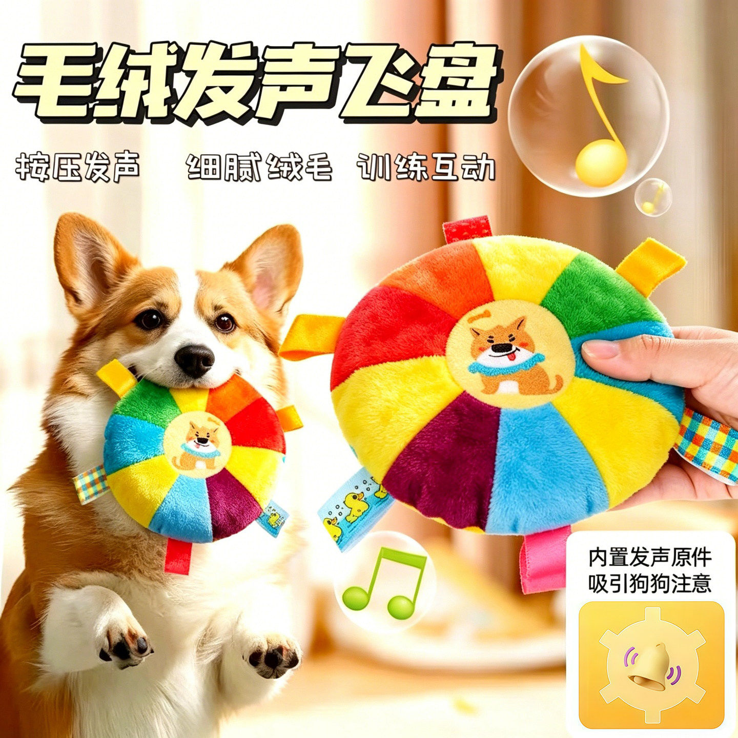 狗狗飞盘铃铛训狗专用边牧用品训犬宠物飞碟训练户外玩具小狗狗用