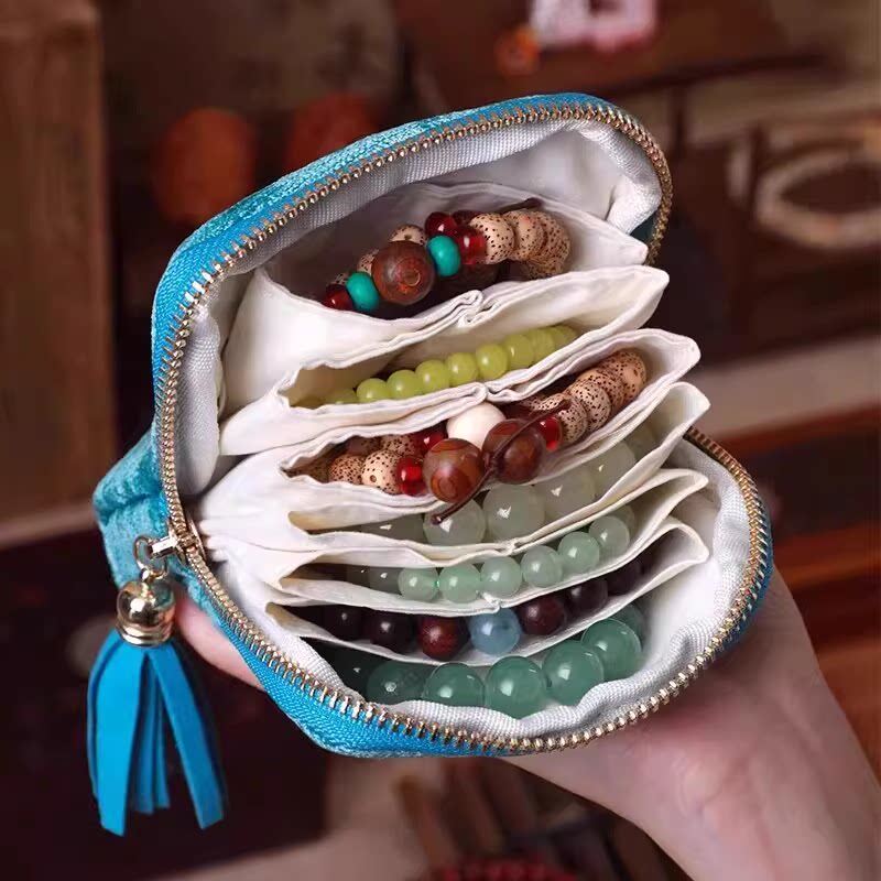 2026新款首饰包高档精致饰品手串手镯项链收纳袋便携带拉链首饰盒