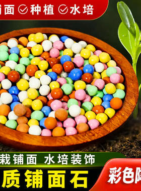 彩色陶粒颗粒花用垫底花卉铺面透气养花水培盆栽铺面石多肉营养