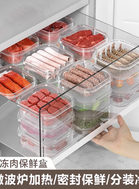 冰箱冻肉分格盒子冷冻收纳盒食品级专用小号保鲜盒冰箱收纳分装盒