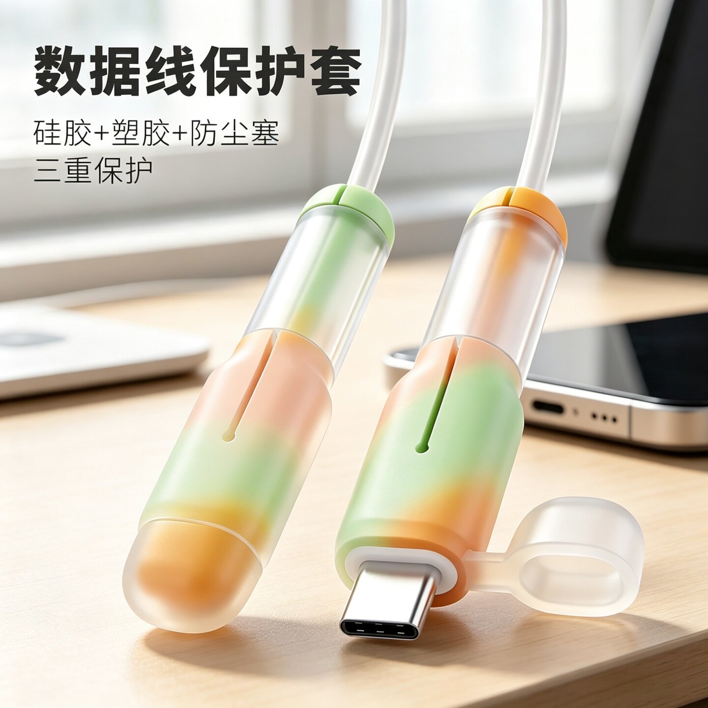 数据线保护套防折断适用于苹果安卓绕线器防断裂接头通用型保护套