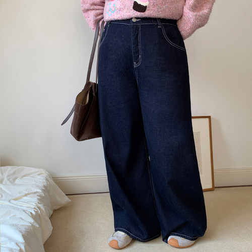 YUZI鱼子复古牛仔裤特大码