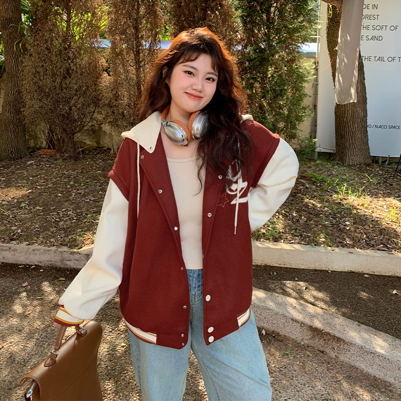 YUZI上衣美式棒球服毛呢外套
