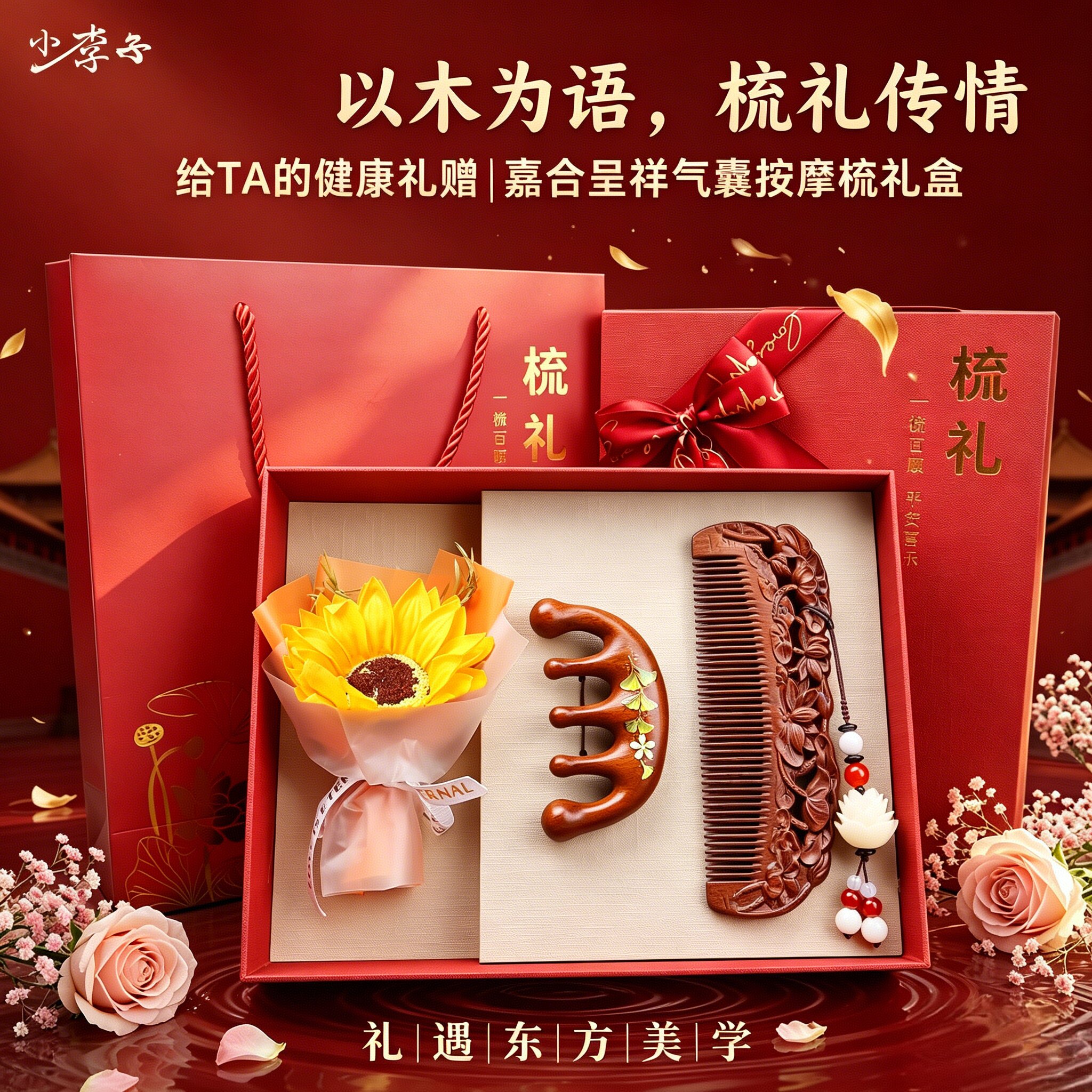 毕业季礼物实用梳子送老师婆婆木梳礼盒女生女友生日情人节伴手礼
