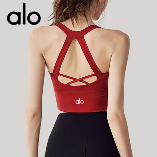 AIo高强度瑜伽背心女聚拢防震运动内衣bra镂空美背健身文胸外穿新