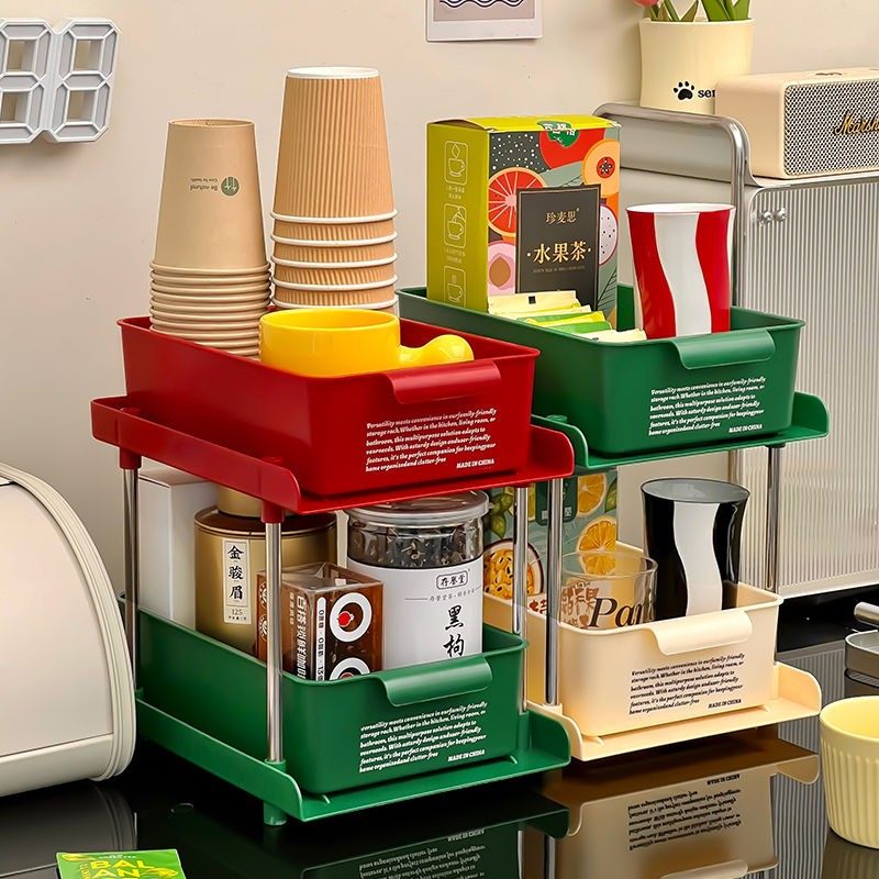 茶包收纳盒创意咖啡包胶囊收纳架办公室茶水间桌面杯子多层置物架